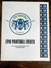 EPIC PAINTBALL EVENTS TICKETS x12 Vouchers Worth £240 Valid Until August 2027