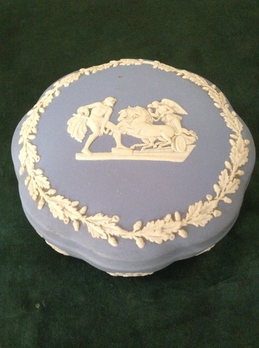 Vintage wedgwood blue - 5"d.,