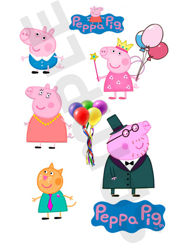 Peppa pig edible cake toppers - pig,