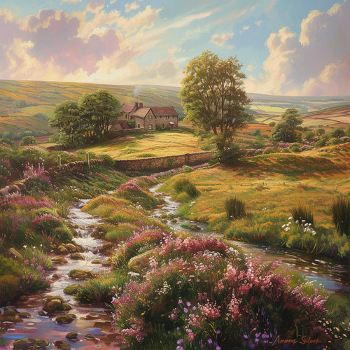 Yorkshire dales oil painting - yorkshire,
