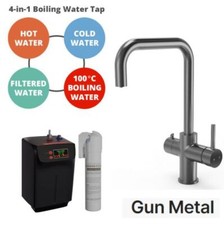 4 in 1 Instant Hot Cold Boiling Water Kitchen Mixer Tap Filter Tank Twin Lever