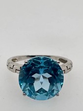 Gemporia Swiss Blue Topaz Sterling Silver Statement Ring – Size M – 4.05g – Larg