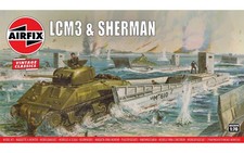 1/76 LCM3 AND SHERMAN TANK (PLASTIC KIT) A03301V