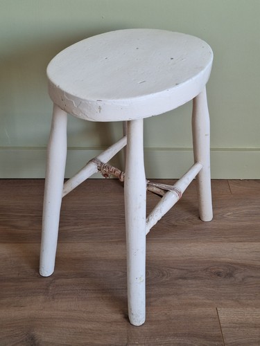 Vintage wooden stool seat - wooden,