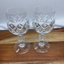 x2 Cut Crystal Wine Glasses