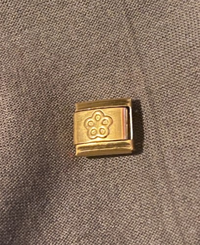 New gold flower italian - gold, charm