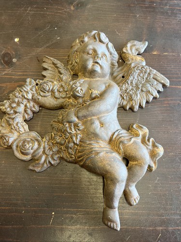 Cast iron cherub - iron, angel