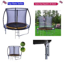 8ft  Trampoline for Safe Fun + Enclosure, Ladder & Anchor Kit