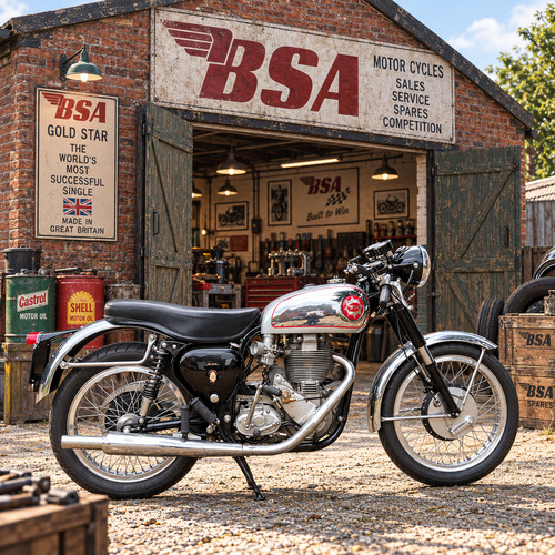 1956 bsa gold star - gold, classic