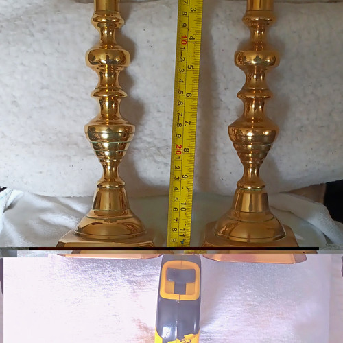 Pair brass candlesticks candle - candlesticks,