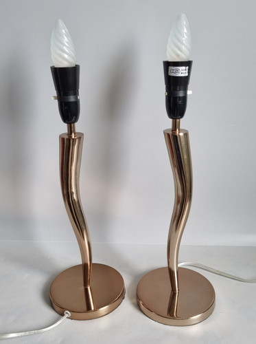 Copper tone wavy table - copper, lamps