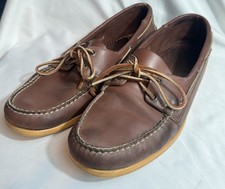 Sebago Docksides Brown Leather Boat Deck Shoes Men’s Size UK 12