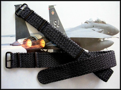 20mm black pvd braided woven - black,
