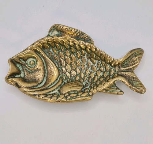 Vintage brass fish - trinket, pin