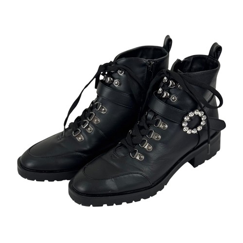 Black moto combat boots - combat,