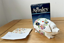 Aynsley Pembroke Pig Figurine Figure VGC Fine Bone China Rare Original Box