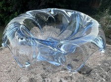 Vintage Bagley Blue Glass 'Equinox' Posy Bowl Made In England 