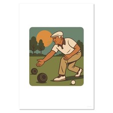'Man Playing Lawn Bowls' Wall Posters / Prints (PP054253)