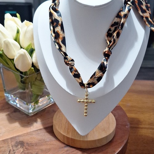 Cheetah print knotted scarf - print,