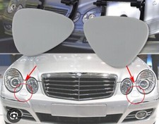 Pair Side Headlight Washer Cover For Mercedes E Class W211 2002-2006 Silver 775