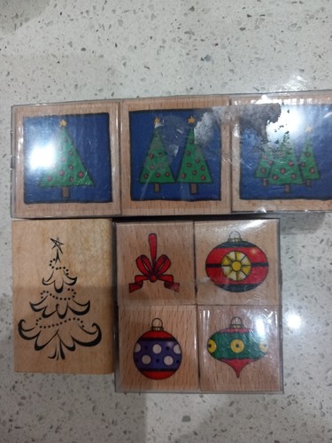 Wooden block rubber stamps - ,