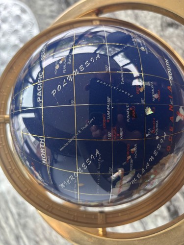 Blue lampis gemstone globe - gemstone,