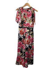 Zara Basic Floral Jumpsuit V-Neck Sleeveless Multicolour Size S
