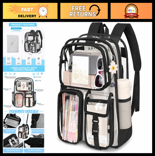 Clear transparent backpack for - clear,