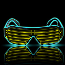 LED Light Up Glow Neon Shutter | Flashing Party Glasses Shades Night Disco Rave