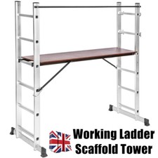 6 Steps Industrial Heavy Duty Aluminum Scaffolding Tower Ladder Working Platform