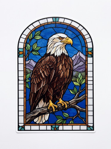 Bird stained glass window - stained,