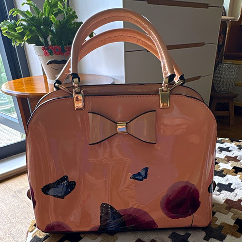 Pink patent pvc - pink, satchel