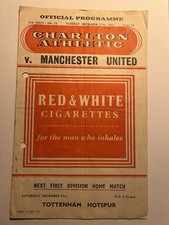 CHARLTON ATHLETIC v MANCHESTER UNITED 1955/56 - Man Utd Champ Season PROGRAMME