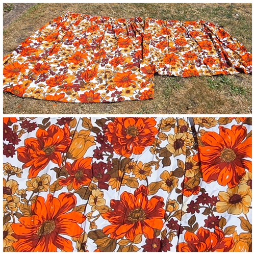 Vintage curtains orange - vintage,
