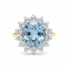 18ct gold large aquamarine - 18ct,