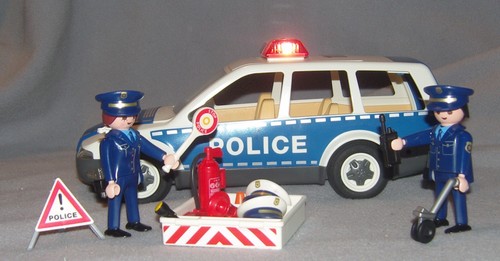 Playmobil police car working - police,