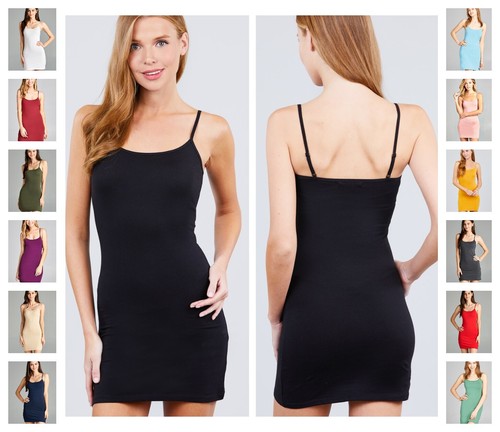 Cotton spandex extra long cami - cotton,