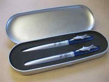 Calvin Klein - Save The Dolphins ~ Vintage 2 Pen Set in Metal Tin ~ Fountain