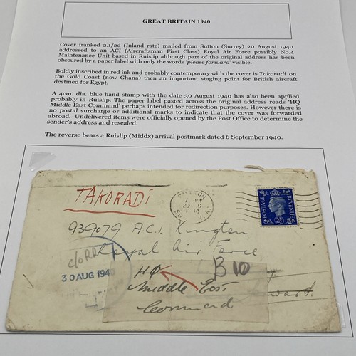 1940 ww2 cover franked - 1940,