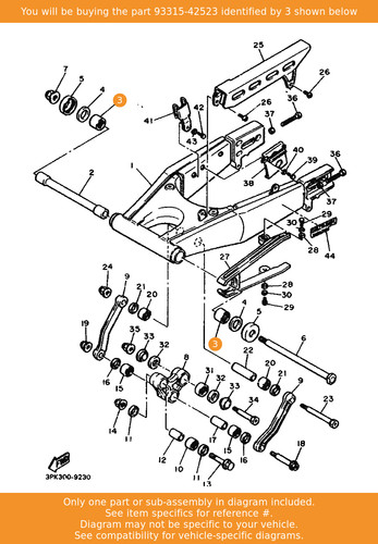 Yamaha bearing 93315 42523 - yamaha, bearing,