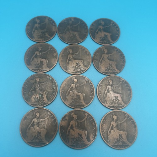 1897 old penny coin queen - penny,