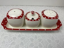 Midwinter Stylecraft Jessie Tait Red Domino Cruet Set & Tray Superb Condition
