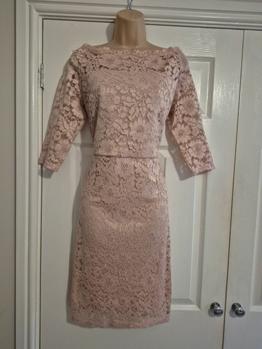 Pink lace lined bardot - lace,