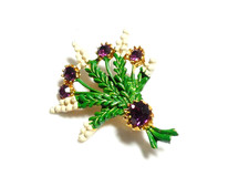 VINTAGE Goldtone Green Cream