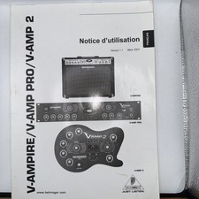 Behringer V-Ampire/V-AMP Pro/V-AMP 2 Notce d' utilisarion Manual in French