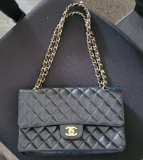 Chanel Classic Flap Medium Black Caviar Leather Bag with Gold Hardware