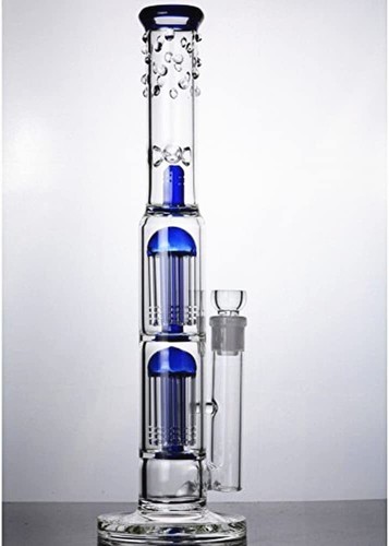 Tall glass bong double - 16",