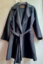 ✫Stunning Grey *FWM* Boiled 100% Merino Wool Waterfall Collar Jacket Coat 12✩