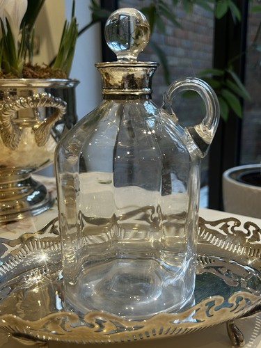 Antique glass decanter with - glass,