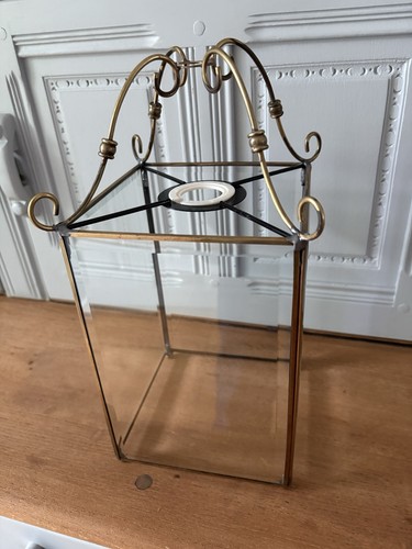 Vintage brass bevelled glass - &,